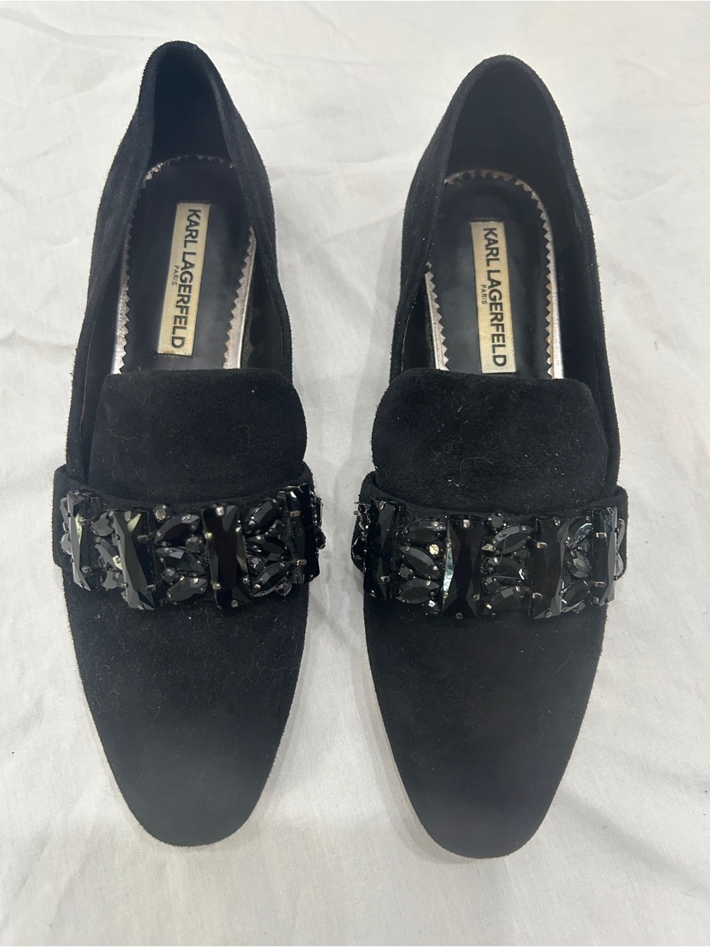 Women’s Karl Lagerfeld Paris Embellished Black Loafers Size 8